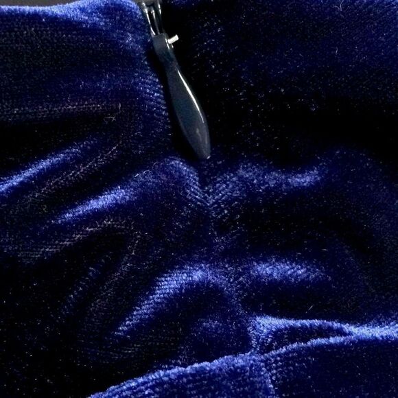 Susan Graver Midnight Blue Velvet Turtleneck Top - Picture 6 of 7